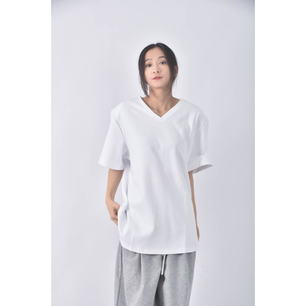 (XL) lalala素面白色短袖上衣二手衣, , large