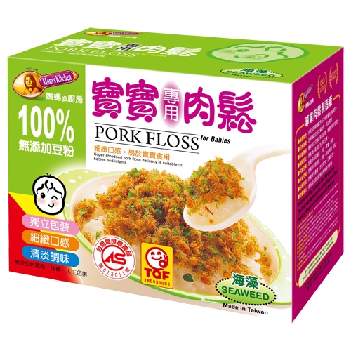 [ 媽媽的廚房 ] 寶寶專用肉鬆 (海藻) 156克 x 3盒, , large