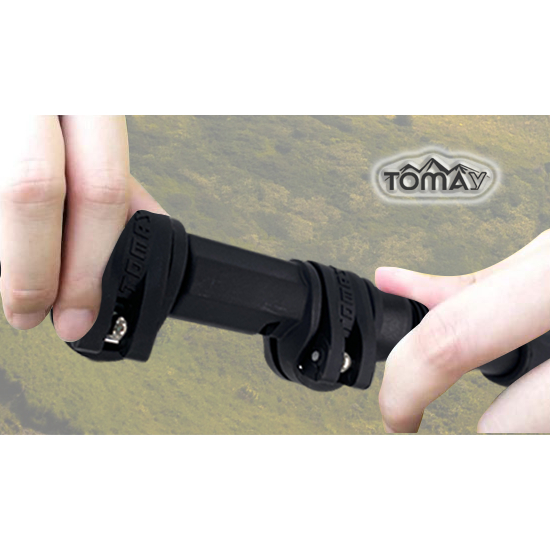 【台灣製-高CP值】TOMAY-Adventurer 2色任選-快扣三節登山杖 耐用圓頭兩用握把 7075航太輕鋁 (附腳墊、擋泥板), , large