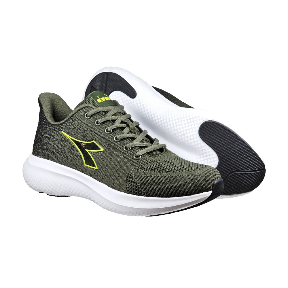 DIADORA迪亞多那 獵鷹輕量慢跑鞋 男運動鞋 男鞋 台灣製造 時尚 飛織 透氣 吸震 減壓 抗菌 除臭 止滑 灰 綠, , large