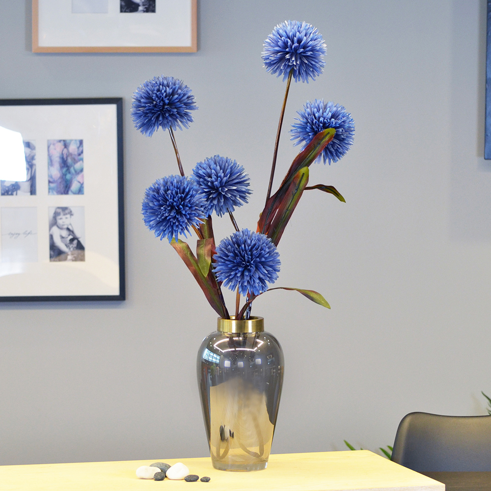 【YU Living】仿真裝飾薊花 人造花-深紫, , large