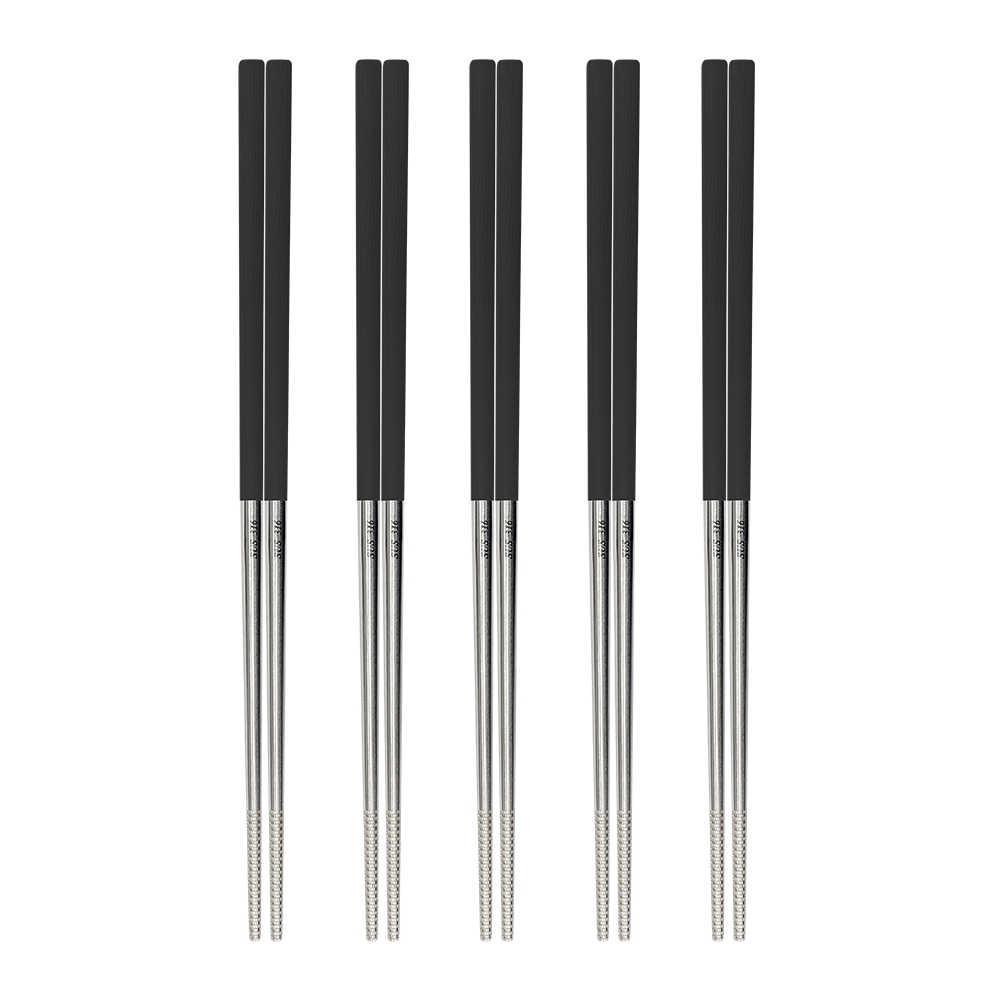 PERFECT 理想牌 金緻316不鏽鋼四方筷23cm不銹鋼筷方頭筷子 黑色-Leidea樂德兒