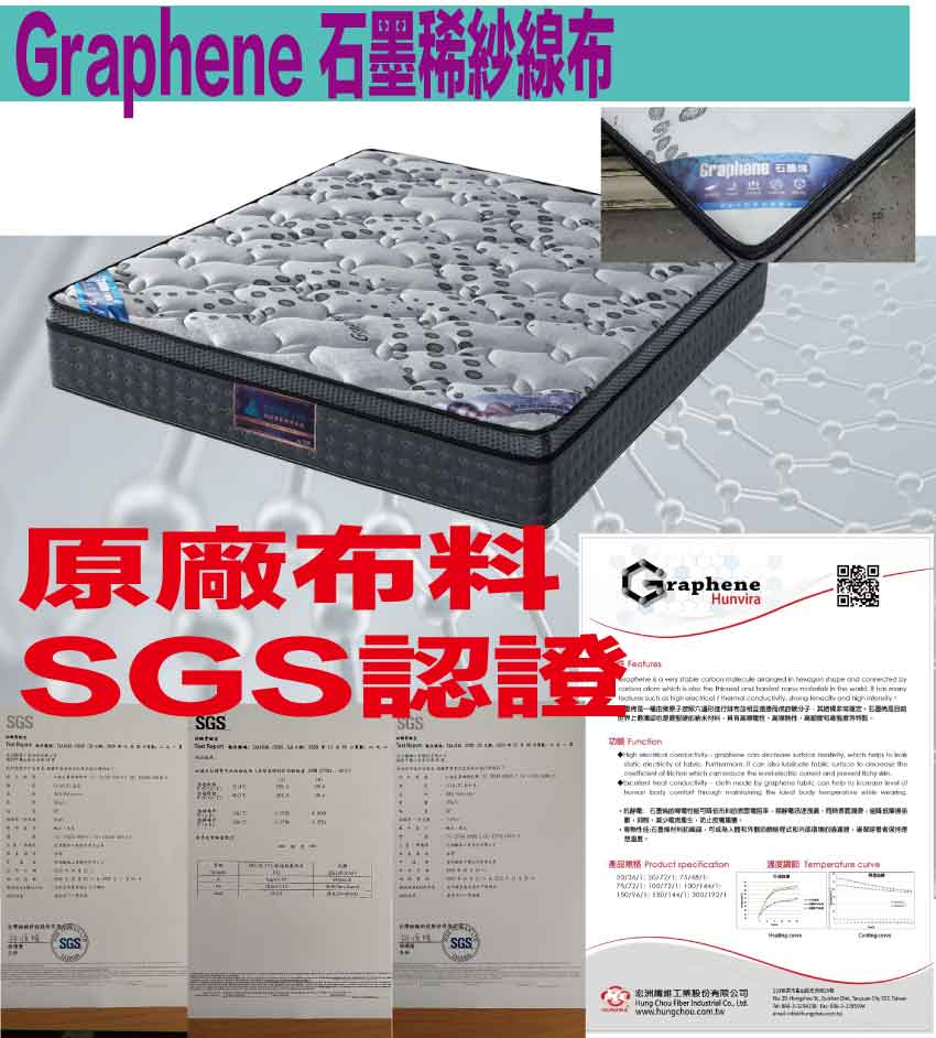 【文創集】石墨烯抗菌獨立筒床墊-3.5尺單人, , large