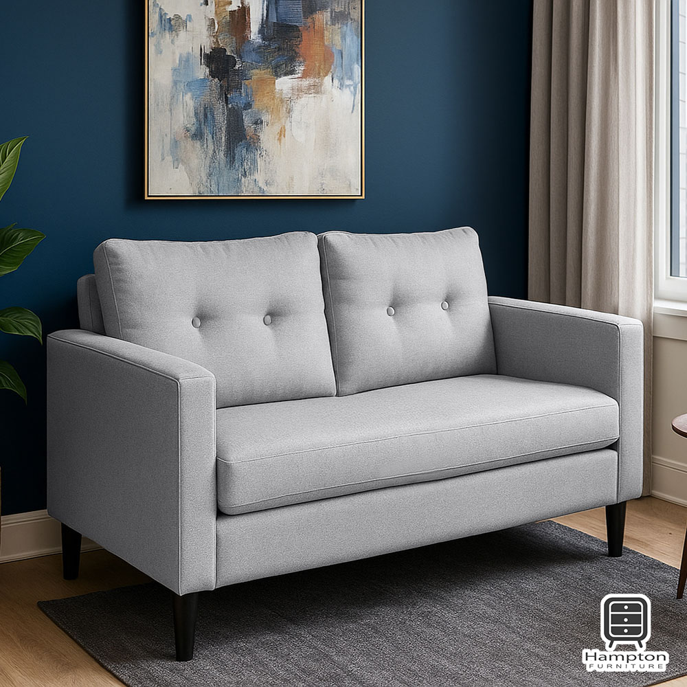 【Hampton 漢汀堡】安得烈布面雙人沙發-淺灰色, , large
