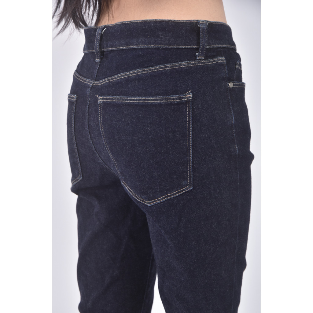 (L) uniqlo丹寧牛仔質感棉質藍色長褲二手衣, , large