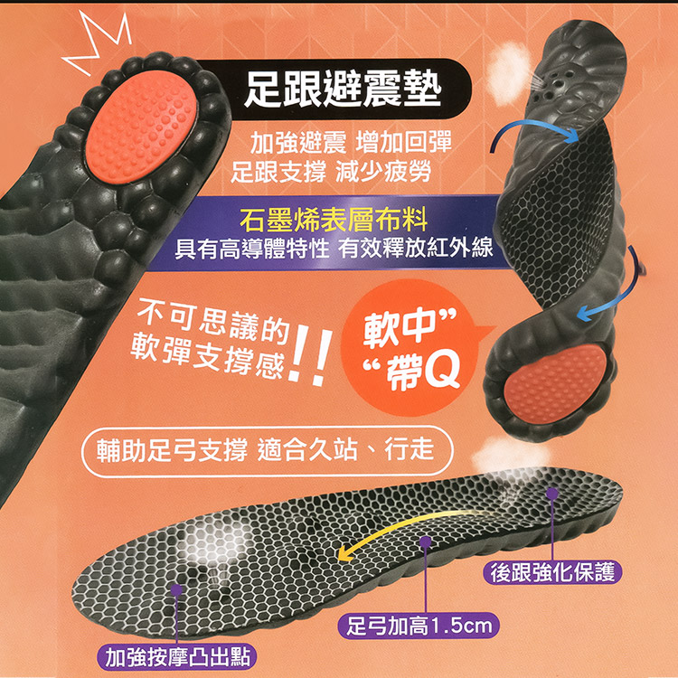 避震型石墨烯鞋墊-2雙, , large
