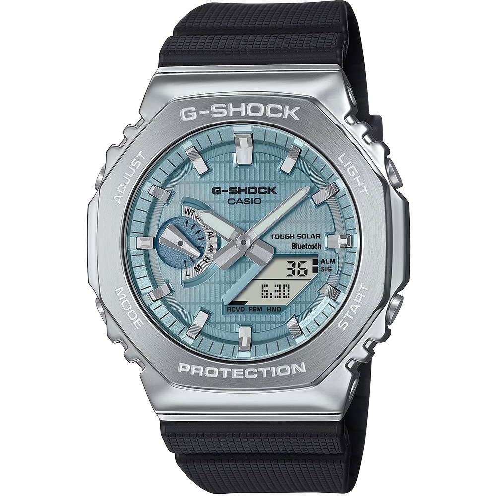 CASIO 卡西歐 G-SHOCK 八角太陽能藍芽手錶 GBM-2100A-1A2