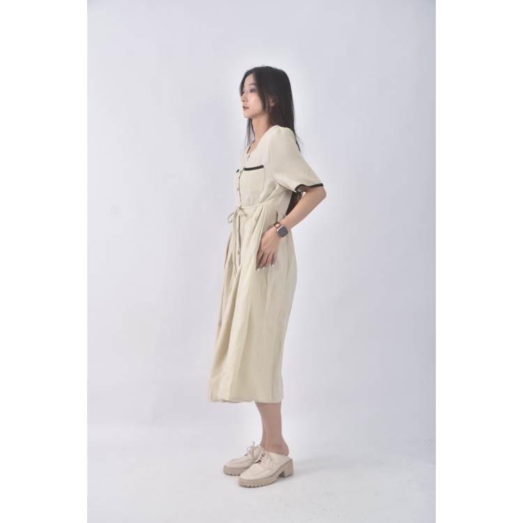(S) todayful排扣百褶綠色洋裝二手衣, , large