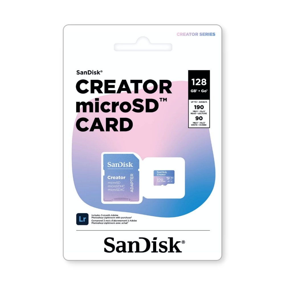 【SanDisk】 Creator 128G UHS-I U3 A2 V30 microSDXC 記憶卡, , large