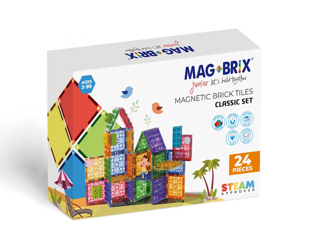 [好研所]MAGBLOX® - MAGBRIX® 大顆粒積木磁力片 正方形 24pcs, , large