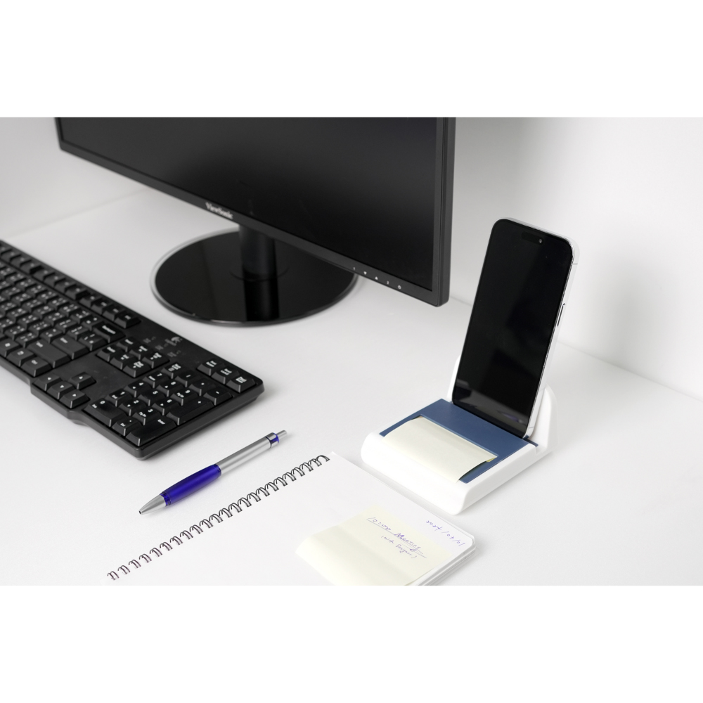 【O-Life】Mobile phone holder and memo pad - 2 pieces blue, , large