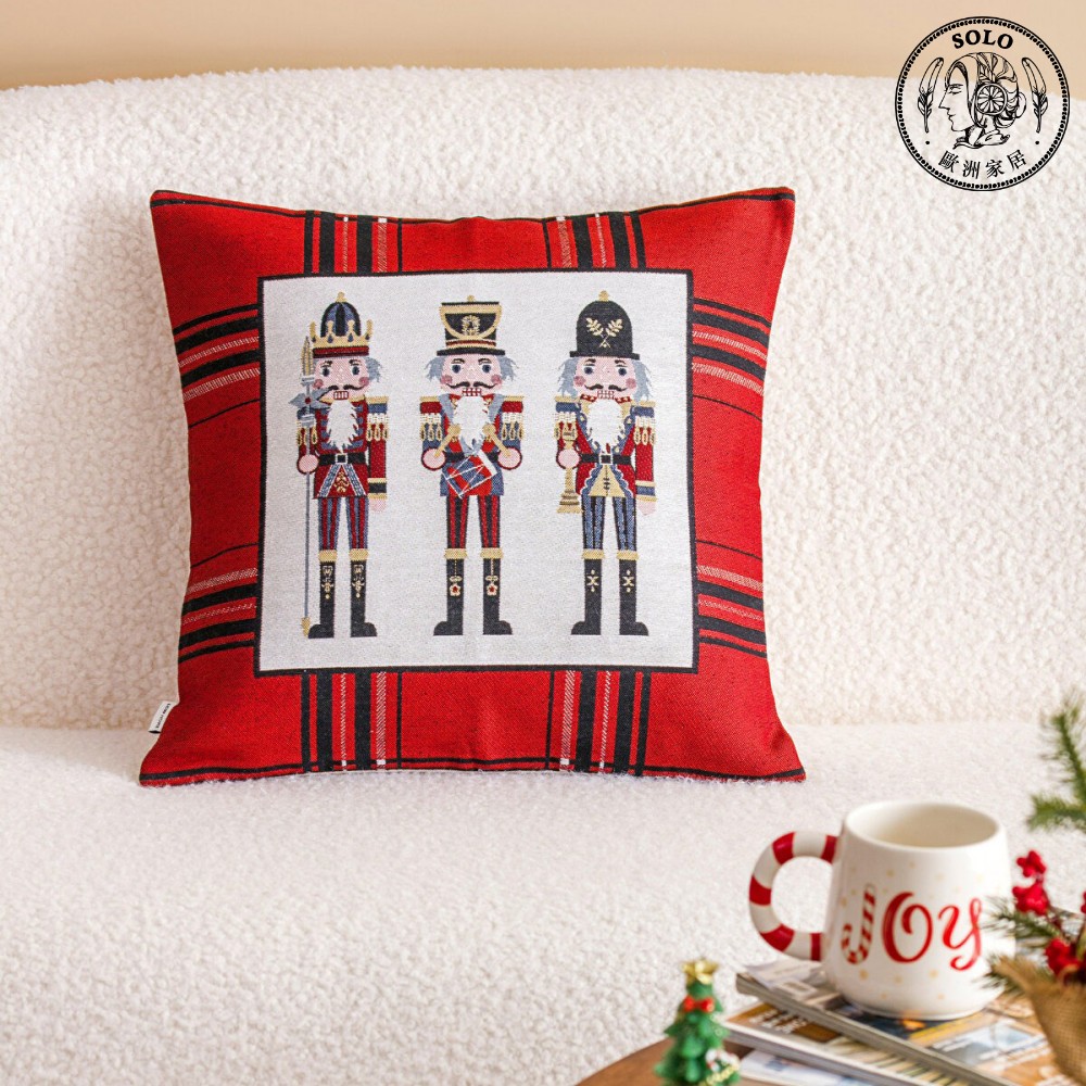 【SOLO歐洲家居】LCW Home 土耳其製 45cm 胡桃鉗 抱枕套 刺繡 厚實 沙發靠枕 沙發抱枕, , large