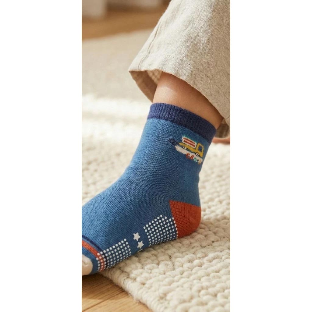 凱美棉業｜10雙 隨機出色 純棉止滑童襪 旅行車車款 車子童襪 卡通童襪 可愛襪 男童女童襪 17-21cm, , large