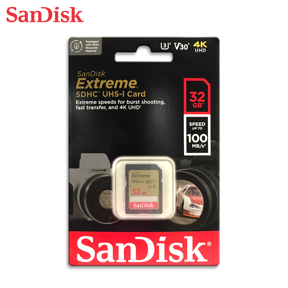 【SanDisk】Extreme 32G SDHC V30 C10 UHS-I U3 記憶卡, , large