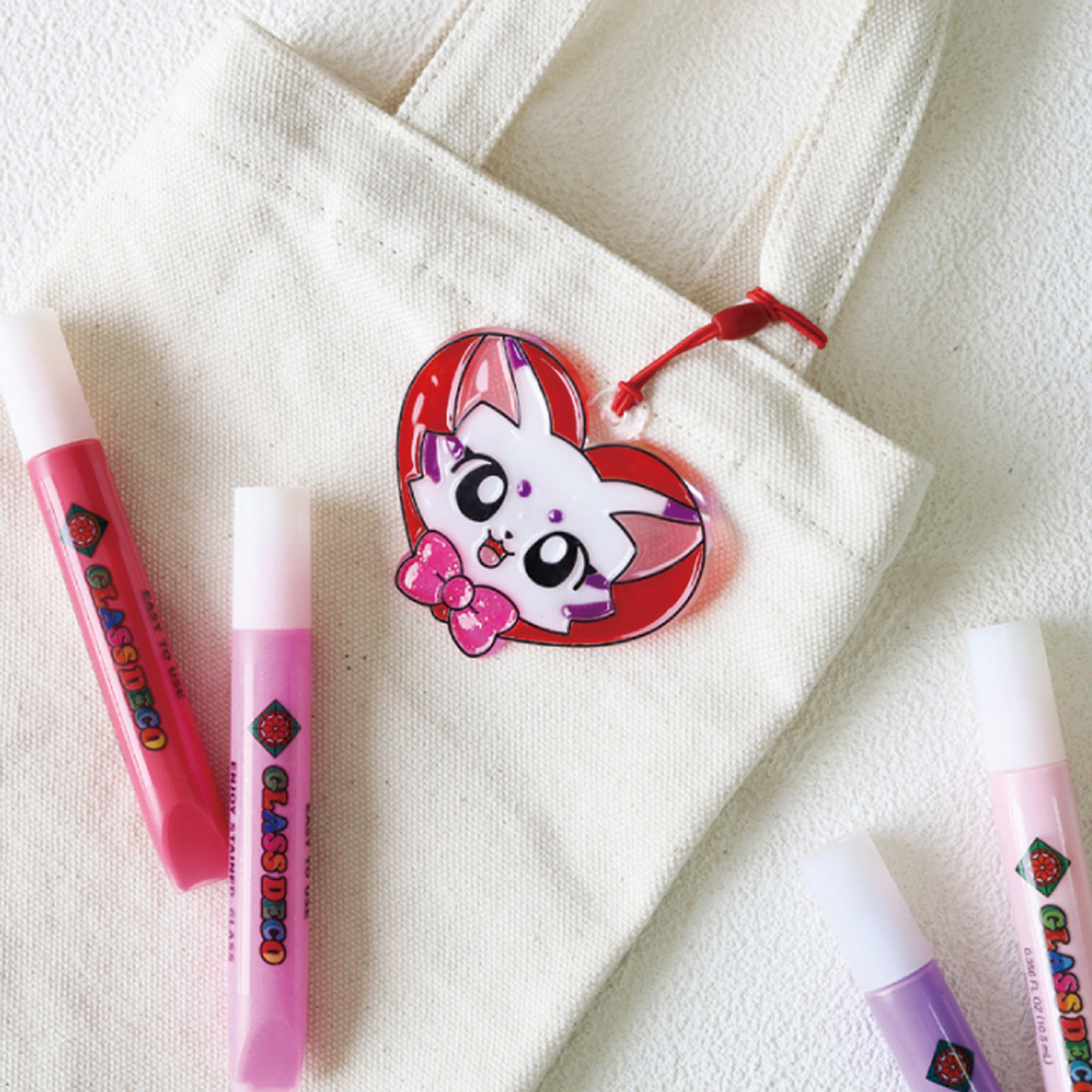 【韓國AMOS】10色HUERI&FRIENDS 模型版DIY玻璃彩繪組, , large