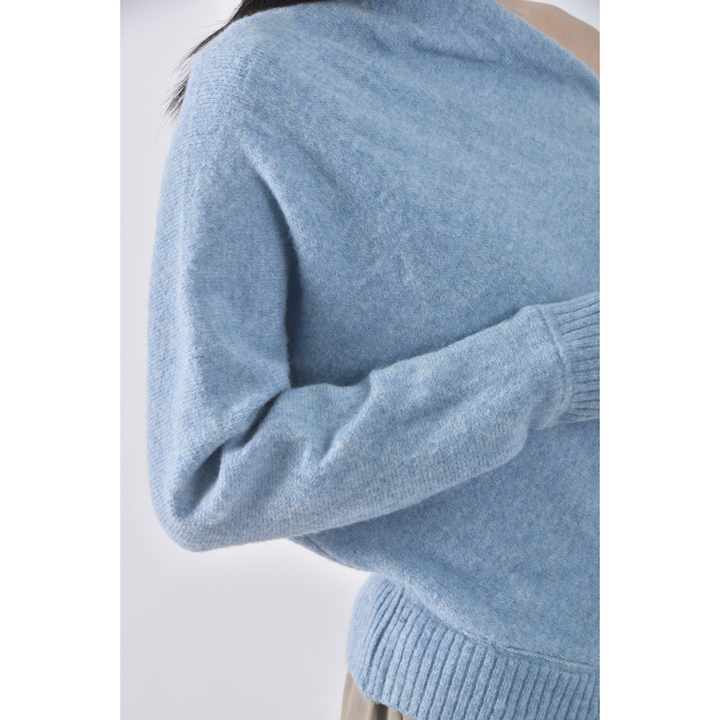(XL) sister market韓牌斜肩藍色長袖上衣二手衣, , large