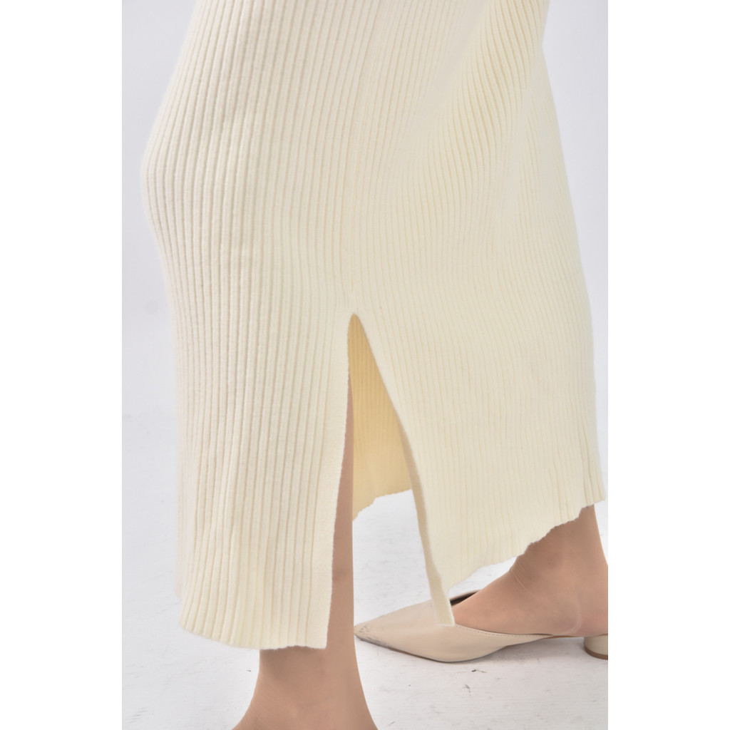 (M) 坑紋白色長裙二手衣, , large