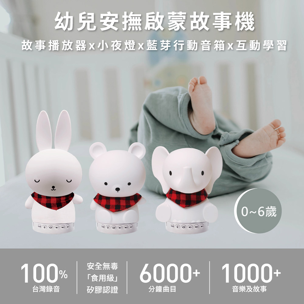 【芽比兔】藍芽音樂芽比兔幼兒安撫啟蒙故事機-可愛象, , large