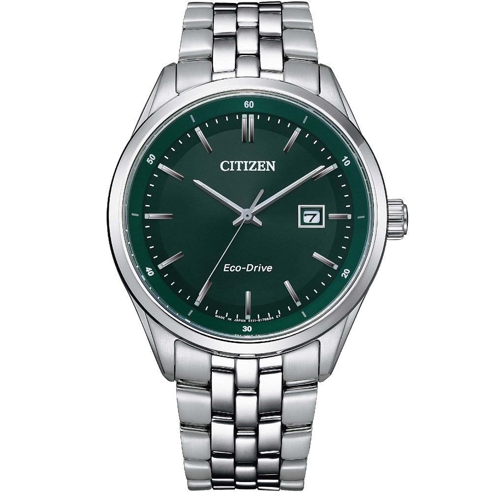 CITIZEN 星辰 光動能城市手錶-綠 BM7569-89X, , large