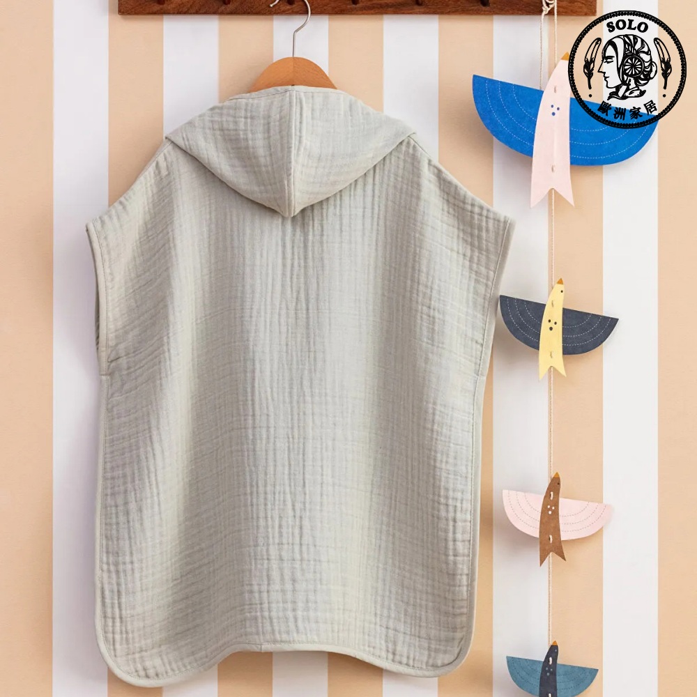 【SOLO歐洲家居】LCW 土耳其製 兒童連帽斗篷 連帽浴巾 100%純棉 綠色, , large