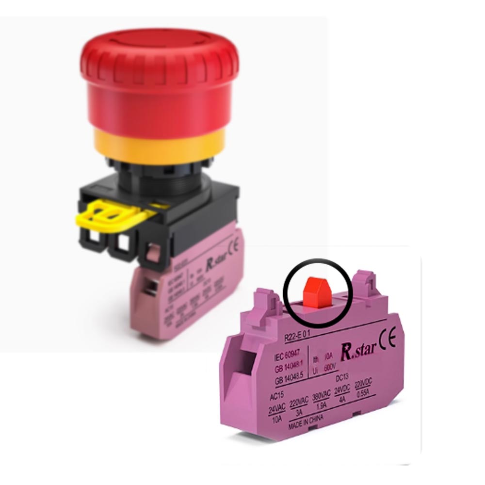 緊急停止用按鈕開關1/NC, , large