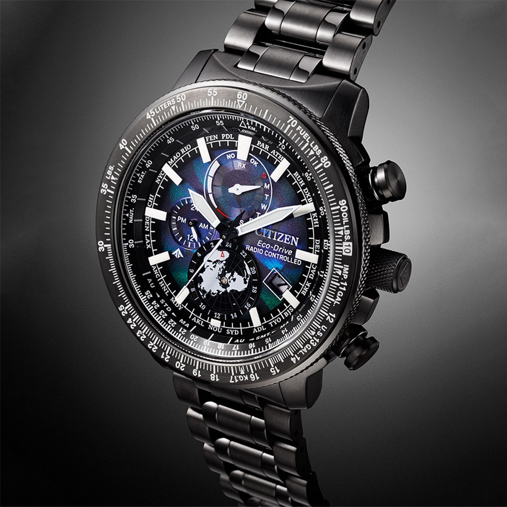 CITIZEN 星辰 100週年限量宇宙幻彩 飛行錶 光動能電波手錶 BY3005-56E, , large
