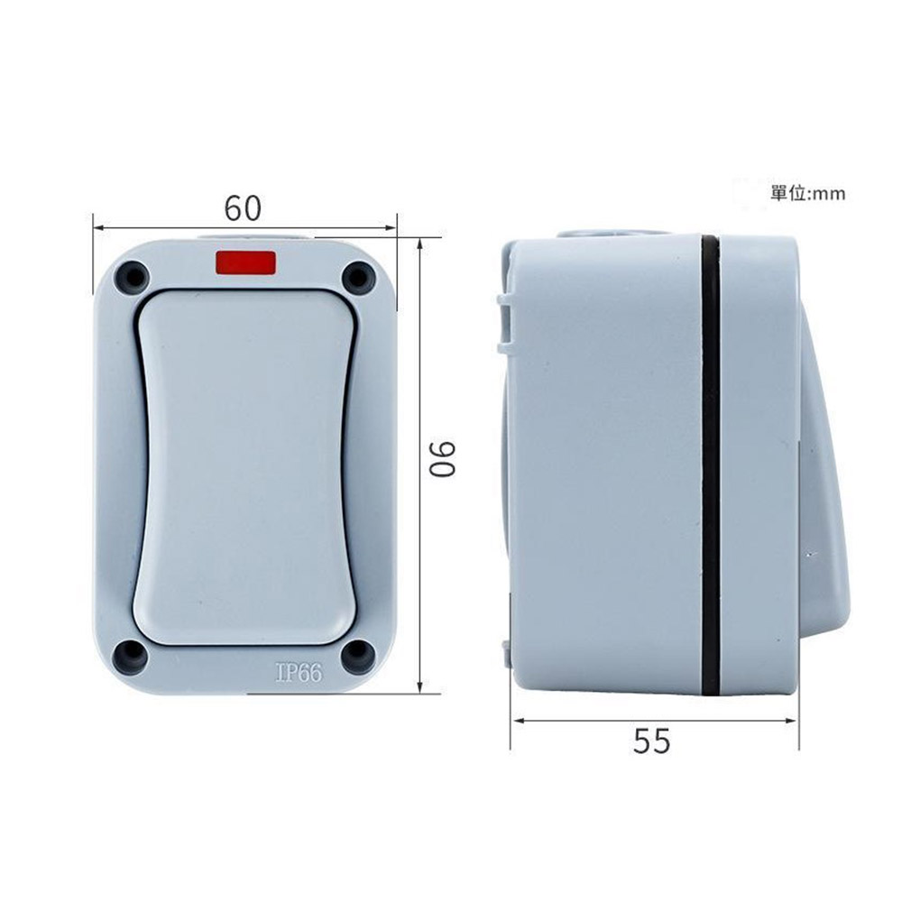 Waterproof switch, dual control, narrow design, , large