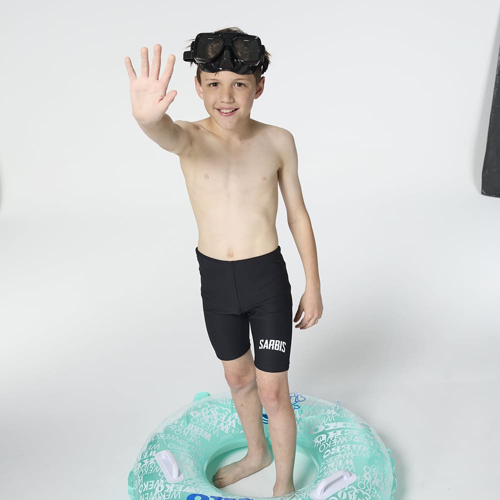 Monina Taiwan-made children's three-quarter swimming trunks black essential for playing in the water, , large