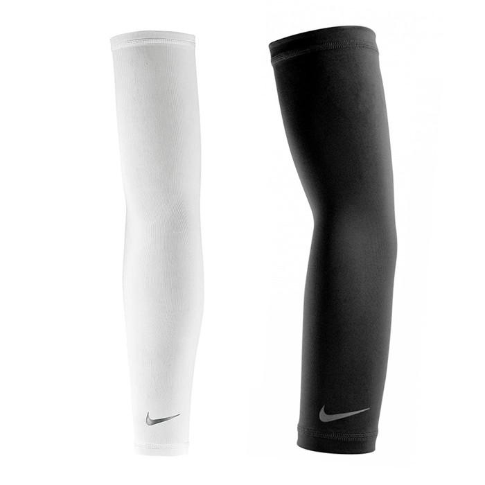 NIKE Dri-Fit材質 透氣 袖套 輕量跑步臂套 RUNNING 防曬袖套 N1004268 雙入裝 【樂買網】, 042 黑, large