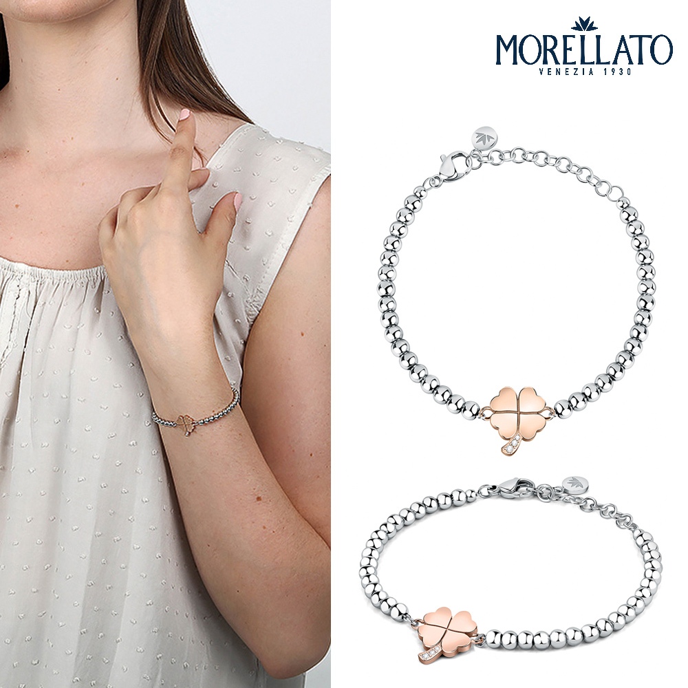 【快速出貨】MORELLATO TALISMANI系列 不鏽鋼 四葉草手鍊 SAUY15, , large