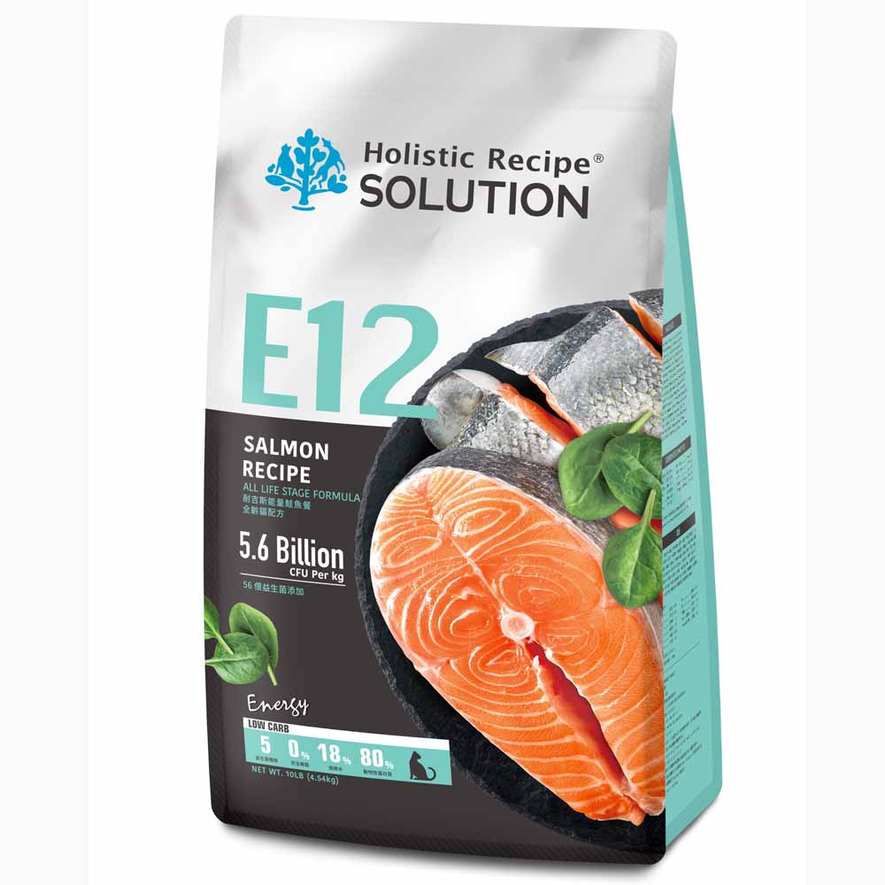 【拉拉寵物小舖】solution 耐吉斯 貓飼料【E12】能量全齡貓鮭魚配方4.5磅 Energy 能量系列 益生菌添加, , large