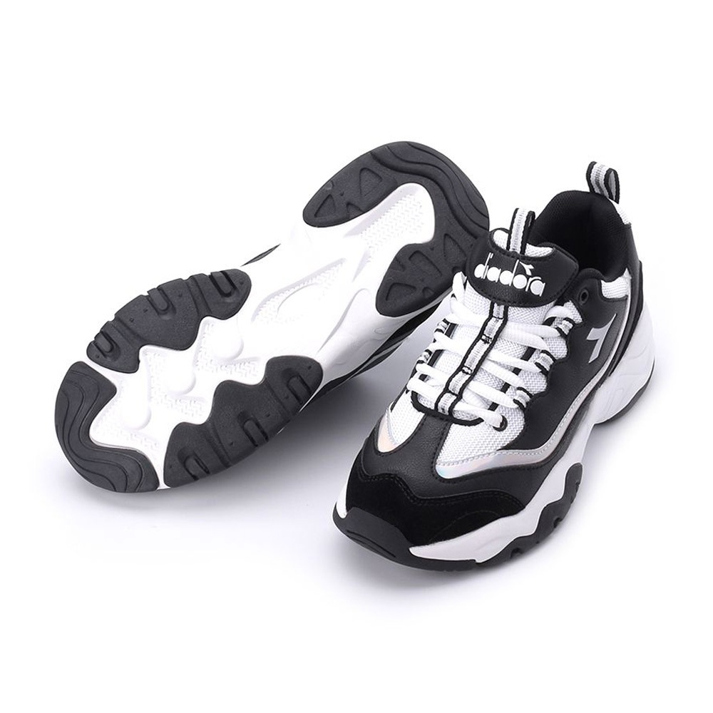 DIADORA迪亞多那 厚底時尚運動鞋 女運動鞋 休閒鞋 百搭 透氣 保護後跟 修飾腿部 耐磨 止滑 穩定 黑白 灰粉, 灰粉,24.5, large