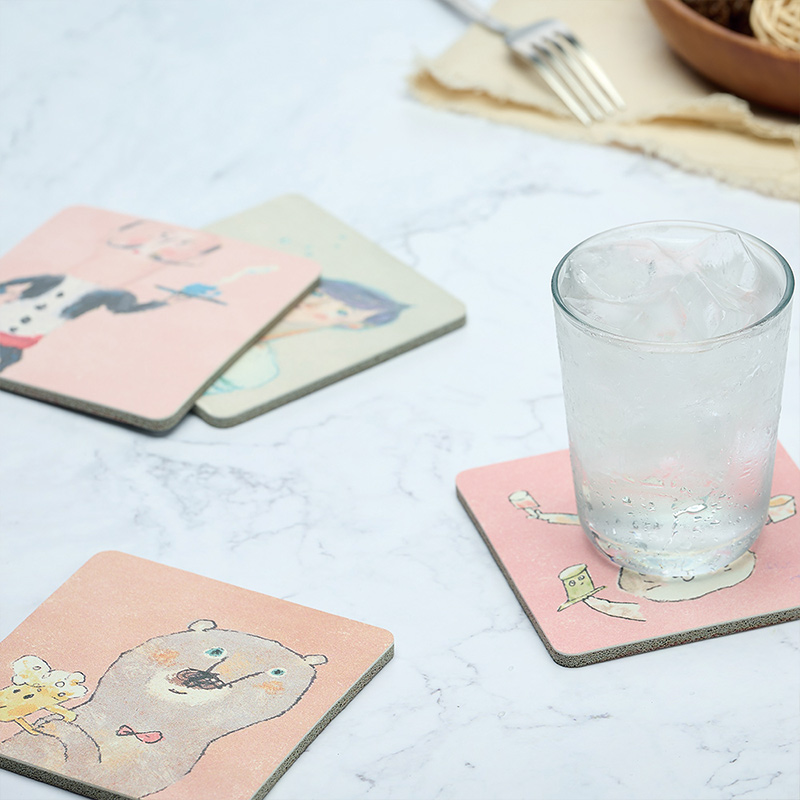 【怪獸】軟式珪藻土吸水杯墊 A Cup of Life---Ducky Shen (10x10cm) -Lay back lady, , large