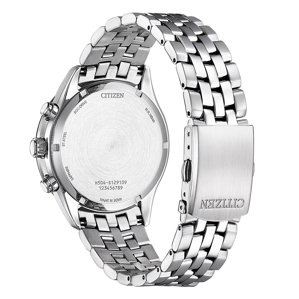 CITIZEN 星辰 光動能復古風計時手錶-銀x紳士綠 AT2149-85X, , large