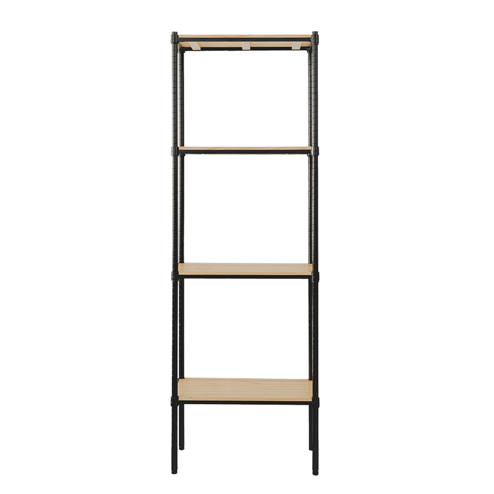 【Y HOUSE】60x30x180公分 松木四層收納層架 置物架 鐵架-烤漆黑, , large