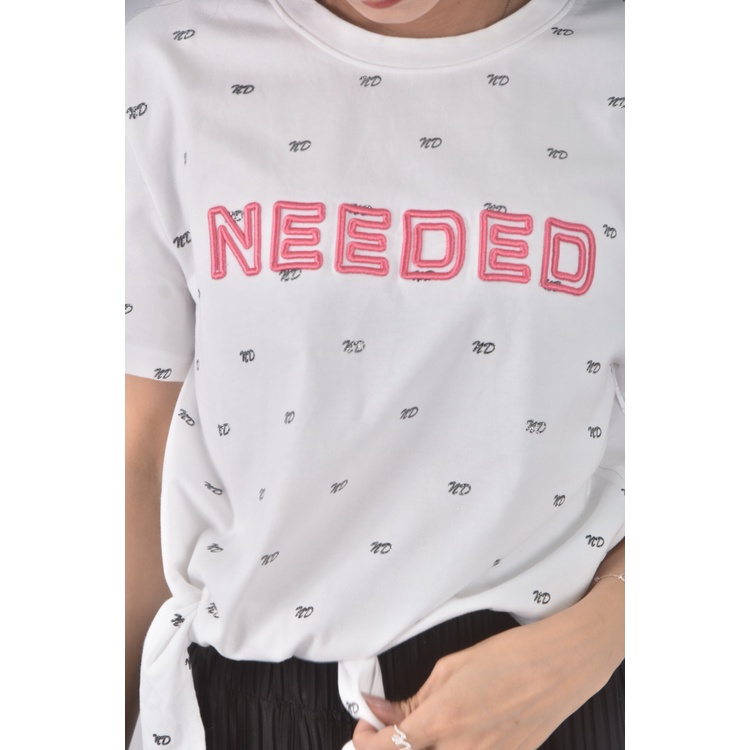 (S) needed棉質刺繡純棉白色短袖上衣二手衣, , large