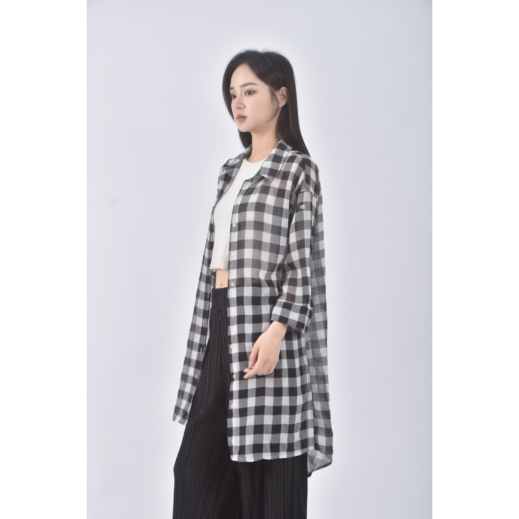 (L) ob style質感格紋灰色外套二手衣, , large
