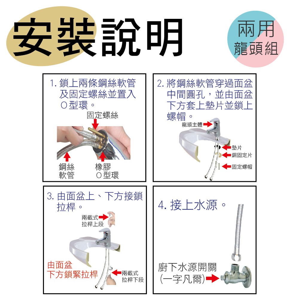 【雙手萬能】兩用型單孔沐浴面盆龍頭組(台灣製/浴室/沐浴/租屋/房東/小資族), , large