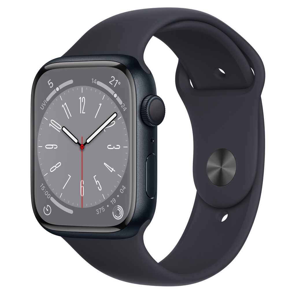 Apple Watch S8 GPS ; 45mm 午夜色鋁金屬錶殼搭配午夜色運動型錶帶 _ 台灣公司貨 + 贈, , large