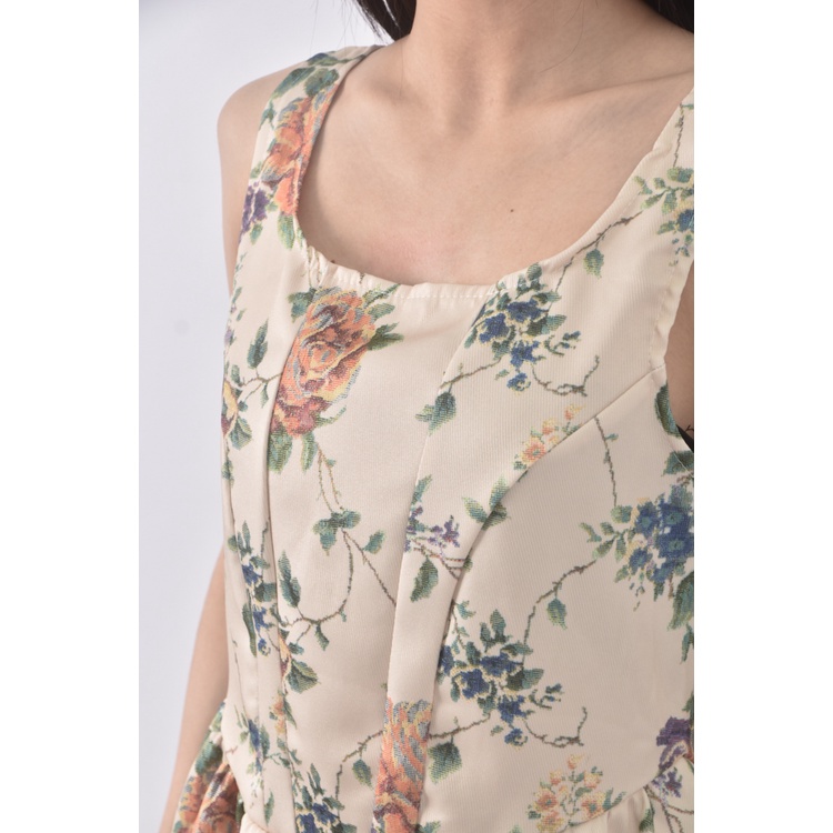 (S) fashion碎花黃色洋裝二手衣, , large