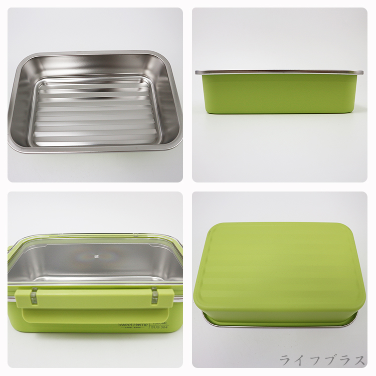 鮮美304不鏽鋼微波保鮮盒-1000ml-3入, , large