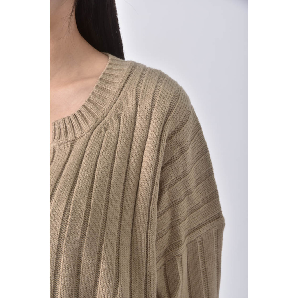 (XL) amissaV領、落肩棕色洋裝二手衣, , large