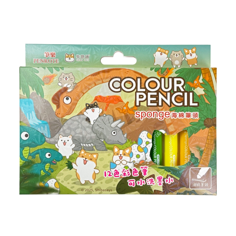【PENROTE 筆樂】柴語錄12色海綿頭彩色筆 A款, , large