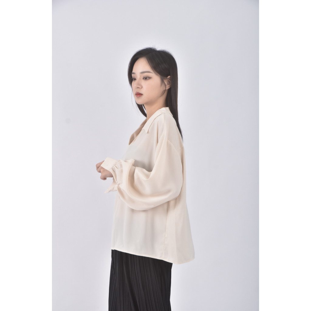 (XL) miss studio低領黃色長袖上衣二手衣, , large