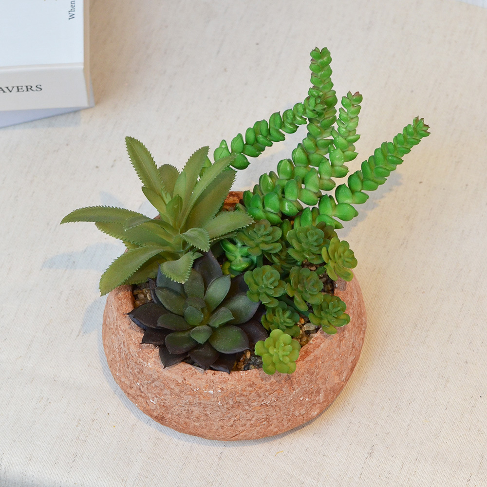 【YU Living】人造多肉植物陶瓷盆栽 仿真植物盆栽 4吋, , large