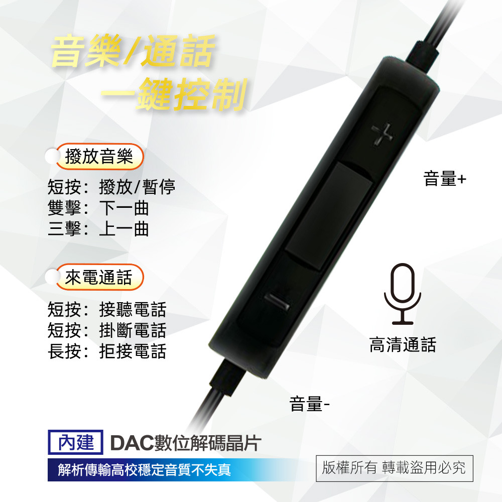 實用牌TYPEC耳塞式耳機 PR-E092 内建DAC數位類比轉换晶片 高效穩定傳輸, , large