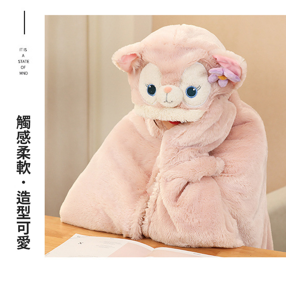 在家也要超可愛【小狐狸懶人毯】粉粉嫩嫩的造型 Linabell 粉紅狐狸 玲娜貝爾 人見人愛 居家 披肩 送禮 交換禮物, , large