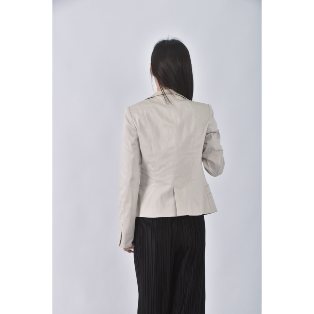 (S) michel klein質感棉質素面杏色外套二手衣, , large