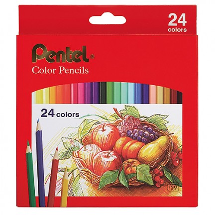 【 Pentel 飛龍 】彩色鉛筆24色 /盒 CB8-24TH, , large