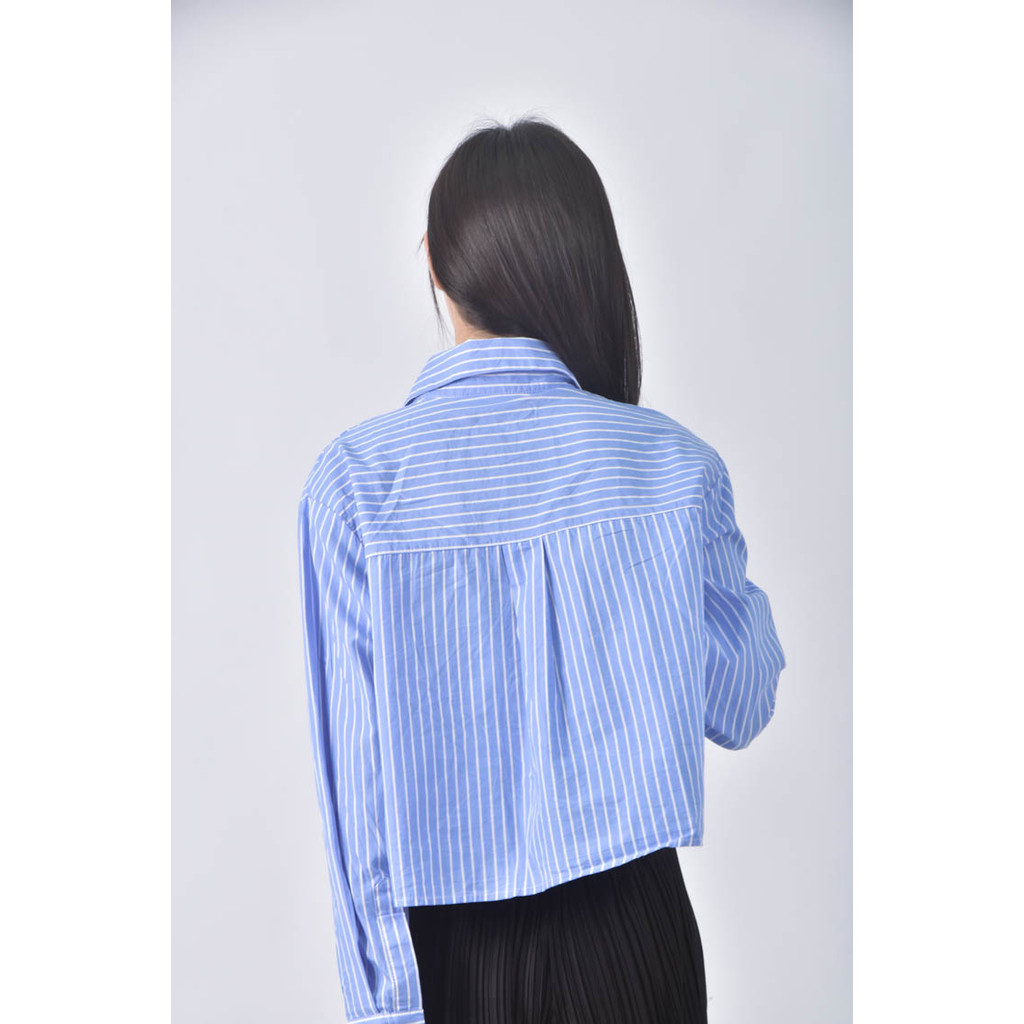 (L) miu miu排扣藍色長袖上衣二手衣, , large